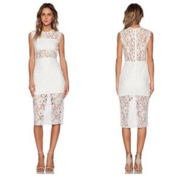 Alexis‎ Leni Sleeveless Floral-Lace Sheath Dress Size Large Bridal White - Picture 1 of 13